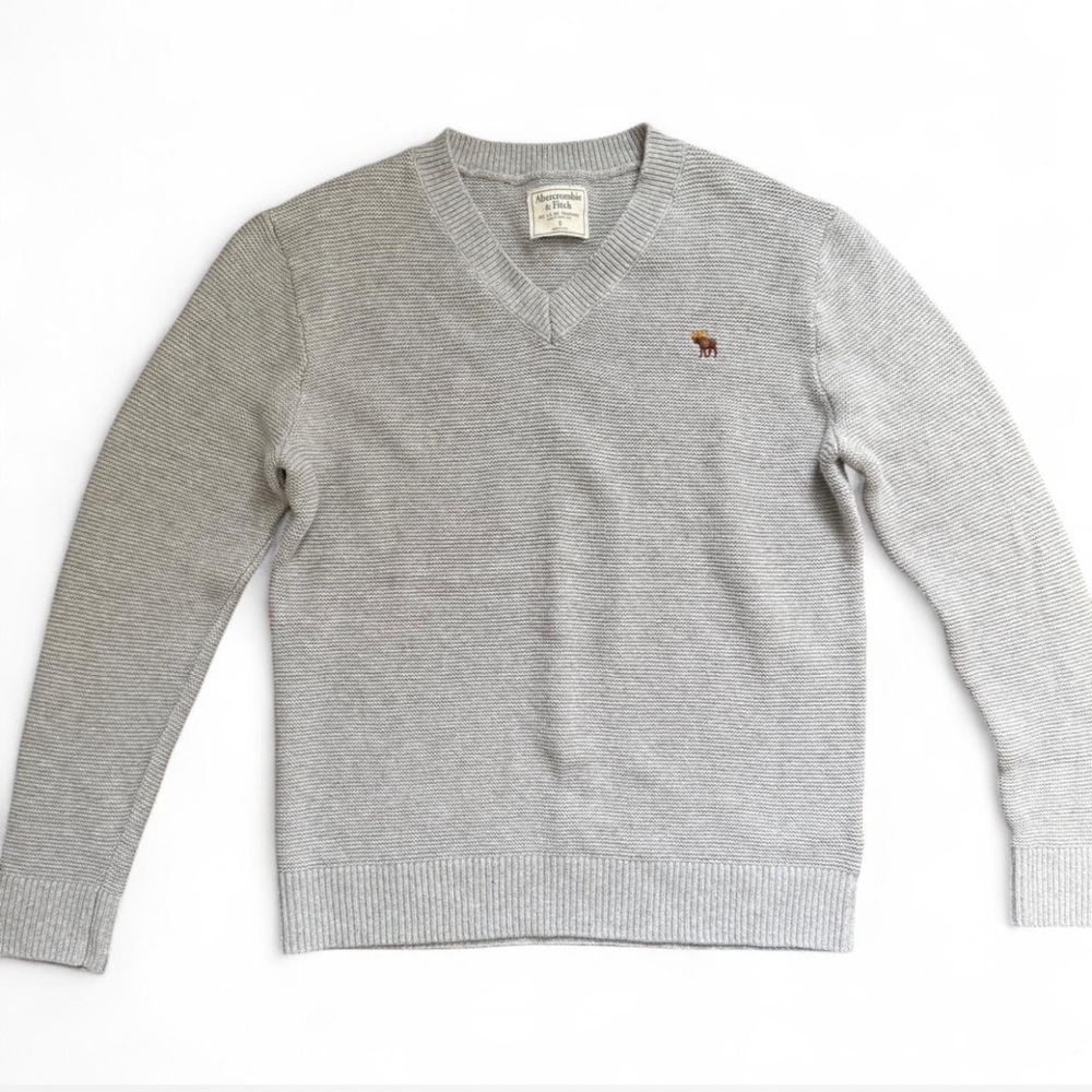 Abercrombie & Fitch Gray V-Neck Sweater